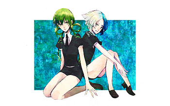 Anime girls, simple art, Houseki no kuni HD wallpaper