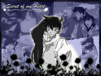 Secret of my Heart, Ran Mouri, Shinichi Kudo, Couple, Detective Conan, Cute HD wallpaper