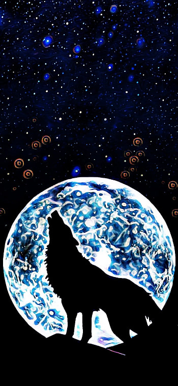Night Wolf, art, world, Dark, design, Dragon_ HD phone wallpaper