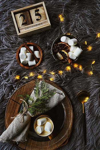 Food, Decorations, Cup, Christmas, Drink, Beverage, Marshmallow, Zephyr HD phone wallpaper