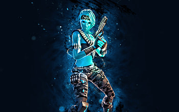 Slurp Bandolette, , blue neon lights, Fortnite Battle Royale, Fortnite characters, Slurp Bandolette Skin, Fortnite, Slurp Bandolette Fortnite HD wallpaper
