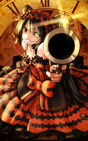 Kurumi Tokisaki in Red Dress – Date A Live with Striking Heterochromia, heterochromia, red dress, Kurumi Tokisaki, Anime, Date A Live HD phone wallpaper