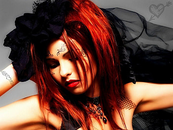 † Gothic Girl †, model, red, goth, women, hair, beauty HD wallpaper