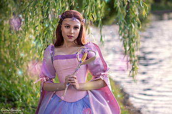 Princess, blue, pink, model, cosplay, girl, kristina borodkina, woman HD wallpaper