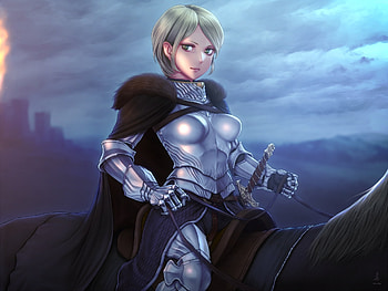 Beautiful, soldier, anime girl, art HD wallpaper