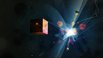 Abstract, Shine, Light, Shadow, Flight, Space, Figure, Explosion, Cube HD wallpaper