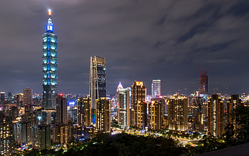 Cities, Architecture, Building, Lights, View From Above, Night City, Taiwan, Taipei HD wallpaper
