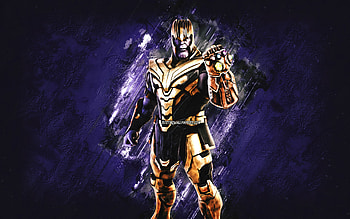 Fortnite Thanos Skin, Fortnite, main characters, purple stone background, Thanos, Fortnite skins, Thanos Skin, Thanos Fortnite, Fortnite characters HD wallpaper