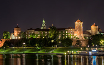 Wawel Castle , Night view, Beautiful castles, High-quality HD wallpaper