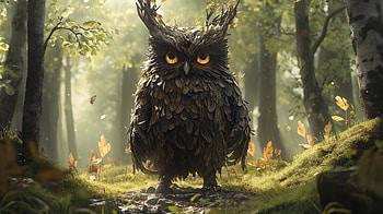 Majestic Woodland Owl: A Stunning Fantasy, fantasy, woodland creature, owl, forest, nature HD wallpaper