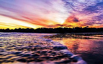 Golden Hour Seal Beach, California, sky, sunset, sea, colors, clouds, usa HD wallpaper