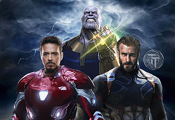 Avengers Infinity War Captain America Iron Man Thanos, captain-america, iron-man, thanos, avengers-infinity-war, 2018-movies, movies, artwork, artist, deviantart HD wallpaper