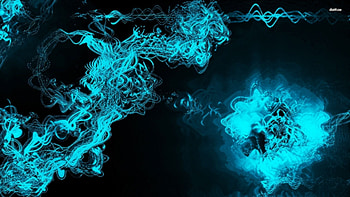 Blue Neon Waves HD wallpaper