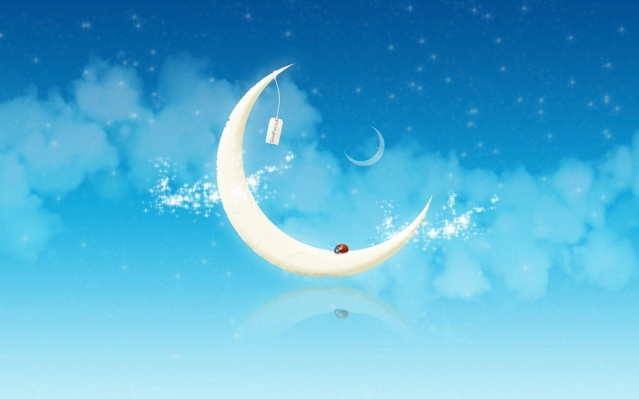 Abstract, Sky, Clouds, Moon, Fairy World, Fabulous World HD wallpaper