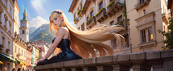 Blonde Girl Of Old Town, fantasy-girls, blonde, ai, ai-girls, artist, artwork, digital-art HD wallpaper