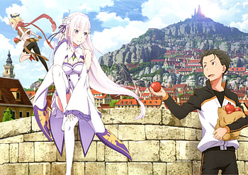 Emilia (Re:zero), Anime, Re:zero Starting Life In Another World, Subaru Natsuki HD wallpaper