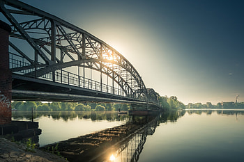 Nature, Water, Sun, Reflection, Bridge, Morning HD wallpaper