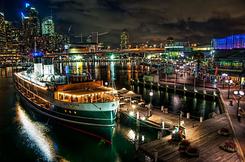 Cities, Sydney, City, Building, Lights, Pier, Bridge, Wharf, r, Ship, Berth, Australia, Steamer, Steamship HD wallpaper