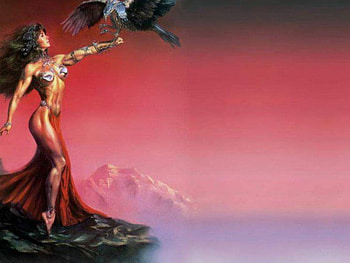Girl and eagle, other, girl, abstract, eagle HD wallpaper