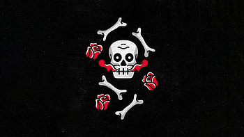 Skull And Roses Dark Minimal , skull, roses, dark, black, minimalism, minimalist, artist, artwork, digital-art HD wallpaper