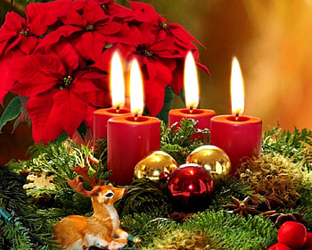 Merry Christmas, decor, candles, balls, Christmas HD wallpaper
