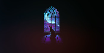 Cat Looking Outside Window Minimalism Art, cat, artist, artwork, digital-art, minimalism, minimalist HD wallpaper