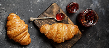 Authentic croissant, Classic French pastry, Buttery goodness, Baking masterpiece HD wallpaper