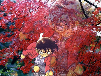 Detective Conan, Megane, Conan Edogawa, Red, Fall, Autumn, Male HD wallpaper