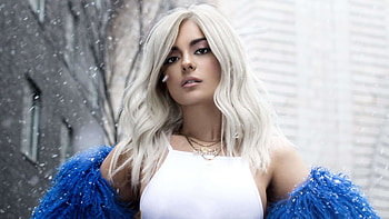 Snowfall, white hair, Bebe Rexha, celebrity HD wallpaper