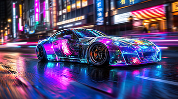 Neon Rush: Futuristic Car Racing, Need For Speed, neon, futuristic car, car racing HD wallpaper