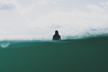 Water, Sea, Silhouette, Miscellanea, Miscellaneous, Loneliness HD wallpaper