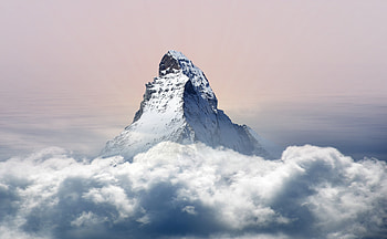 Mountains, Matterhorn, clouds, sky, cliff HD wallpaper