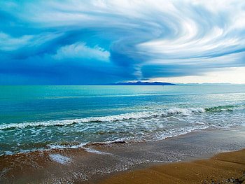 Landscape, Sky, Sea, Beach HD wallpaper