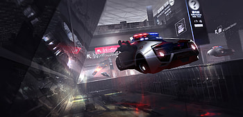 Scifi Police Floating Cars , scifi, artist, artwork, digital-art, artstation HD wallpaper