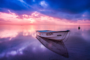 Boat Beach Seashore Reflection Sunset, boat, beach, graphy, seashore, reflection, sunset HD wallpaper