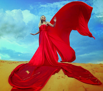 ~✿~, lady, model, red, beauty HD wallpaper