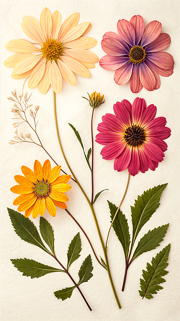 Botanical Bliss: A Pressed Flowers , flower, floral arrangement, nature HD phone wallpaper