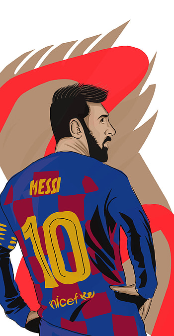 Messi 10, soccer, sports, Barcelona, design, drawing, , Messi , lionel Messi, football, football player, creative HD phone wallpaper