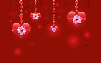 Flowers, Hearts, Love, , Drawing HD wallpaper