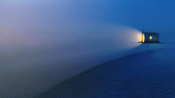 Light, house , blue, abstract, graphy, house, light, minimalism HD wallpaper
