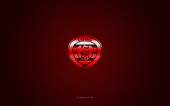Kisvarda FC, Hungarian football club, red logo, red carbon fiber background, Nemzeti Bajnoksag I, football, NB I, Kisvarda, Hungary, Kisvarda FC logo HD wallpaper