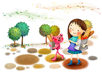 shopping, cartoon, best friends, art, friends HD wallpaper