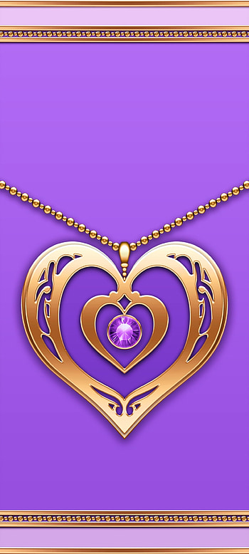 Gold Heart Pendant, jewelry, love, electric blue, magenta, luxury, purple, valentine HD phone wallpaper