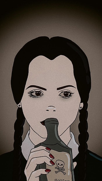 Wednesday Addams, Animated character, Iconic family, Wanda's artwork HD phone wallpaper