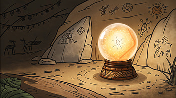 Crystal Ball – Mystical Glow in Ancient Cave, crystal ball, cave, mystical HD wallpaper