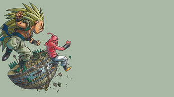Gotenks, Dragon Ball character, Artwork, Simple background HD wallpaper