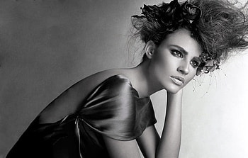 PORTRAIT BW, model, graphy, portrait, face, bw, hair, woman, beauty HD wallpaper