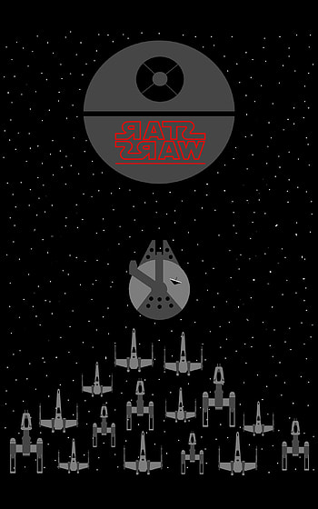 Star Wars, Millennium Falcon, X wing, Y Wing, Death Star, Space, Minimalism, Portrait Display / and Mobile Backgrounds HD phone wallpaper