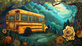Enchanting School Bus Journey, school bus HD wallpaper