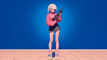 Locked And Loaded, anime-girl, artist, artwork, art, digital-art, ai HD wallpaper